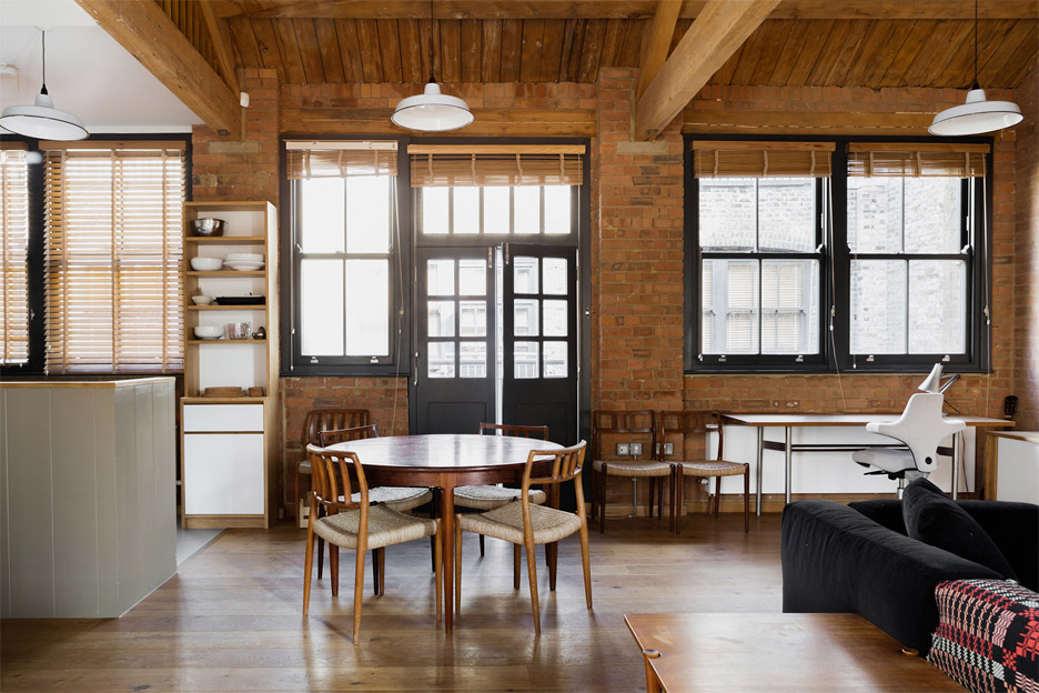 Industrial Loft with Brick Walls & Contemporary Details in Shoreditch