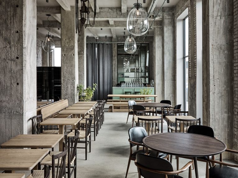Industrial Style Restaurant 108 with Exposed Brick Walls in Copenhagen